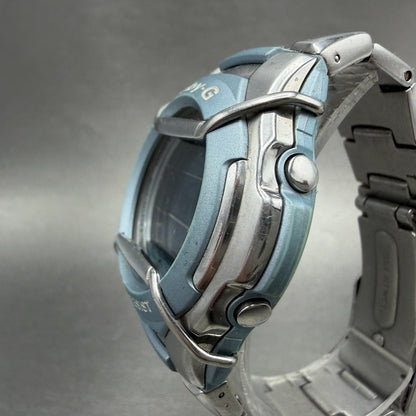 Casio Baby-G MSG-132 Watch Women 42mm Digital Blue Silver Alarm Chrono New batt2