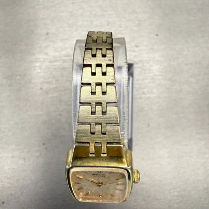 Seiko Watch Women 18mm Champagne Dial Gold Tone Rectangle 4700-3019 New Battery4
