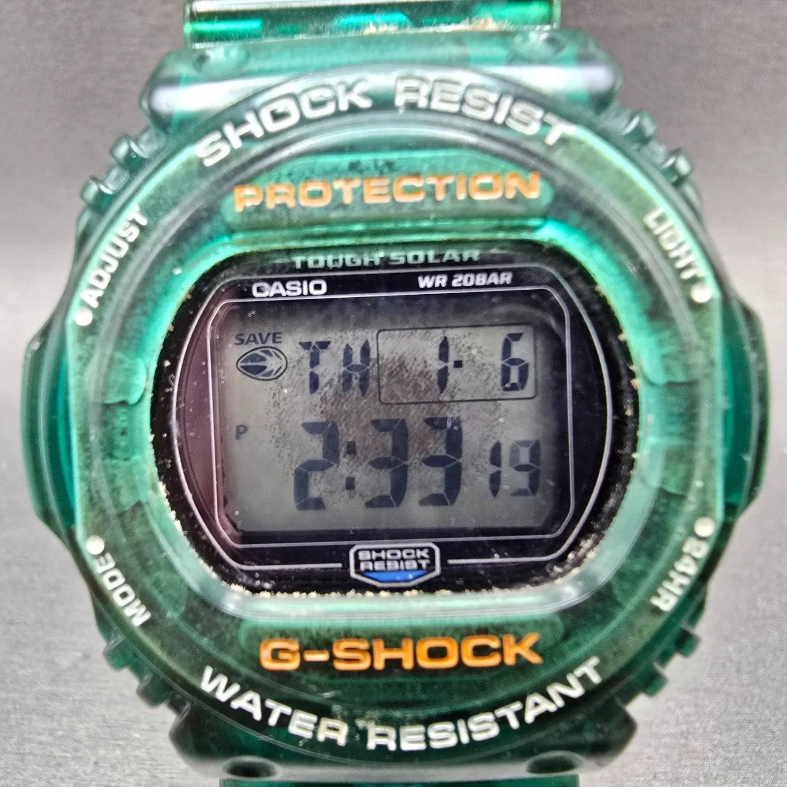 Casio G-Shock GL-240 Watch Men 45mm Green Alarm Chronograph Daydate Solar PARTS2