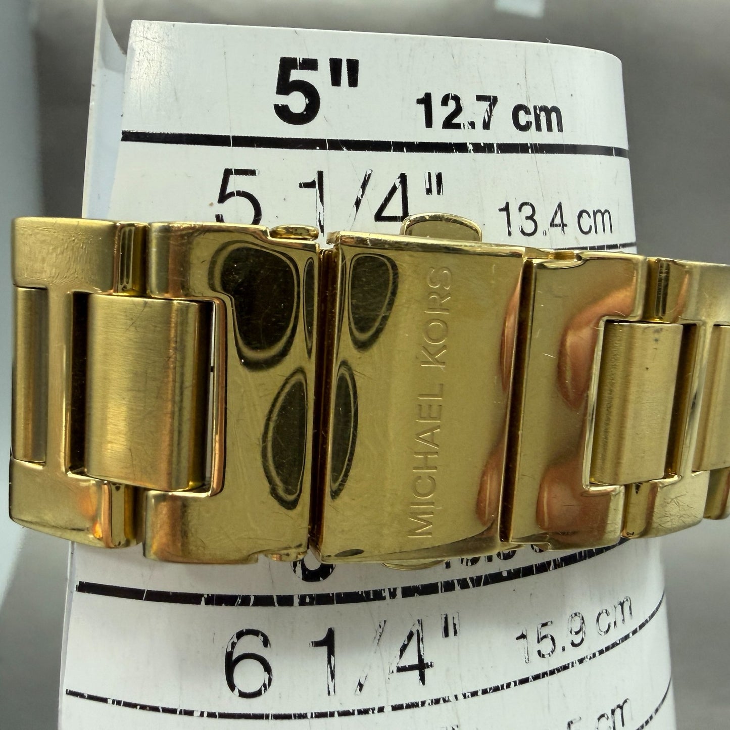 Michael Kors Bradshaw Chronograph Watch Women 42mm White Dial Gold Tone New Batt10