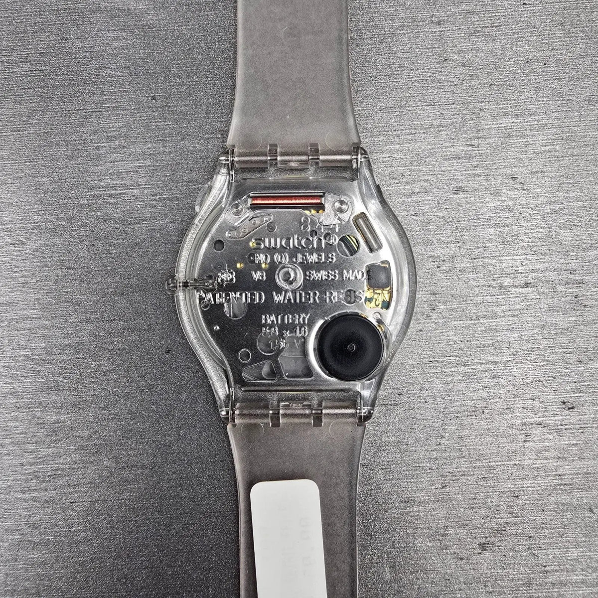 Swatch Jelly Skin Watch Men 34mm Skeleton Dial Clear Case SFK100 New Battery NOS8