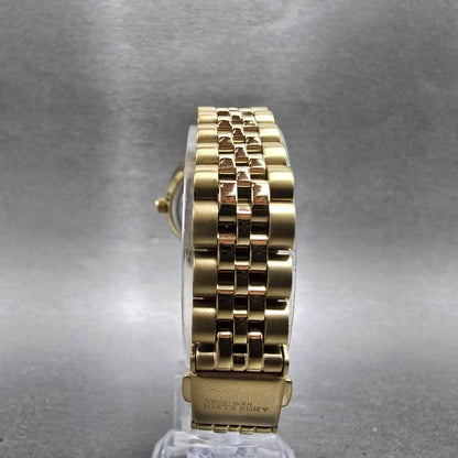 Anne Klein Watch Women 30mm Green Malachite Dial Gold Tone Round New Battery8