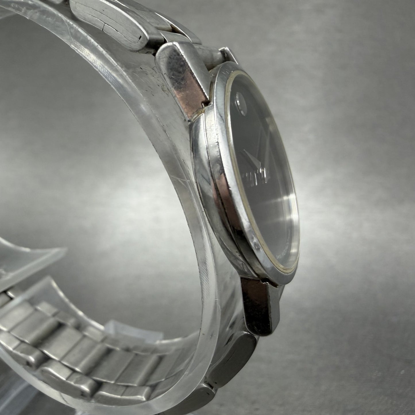 Movado Museum Watch Women 25mm Black Dial Steel Round 84.A1.0845 New Battery3