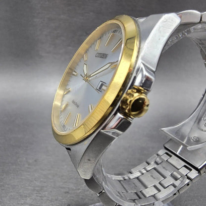Citizen Eco-Drive Watch Men 41mm Silver Dial Two Tone Date BM7534-59A PARTS3