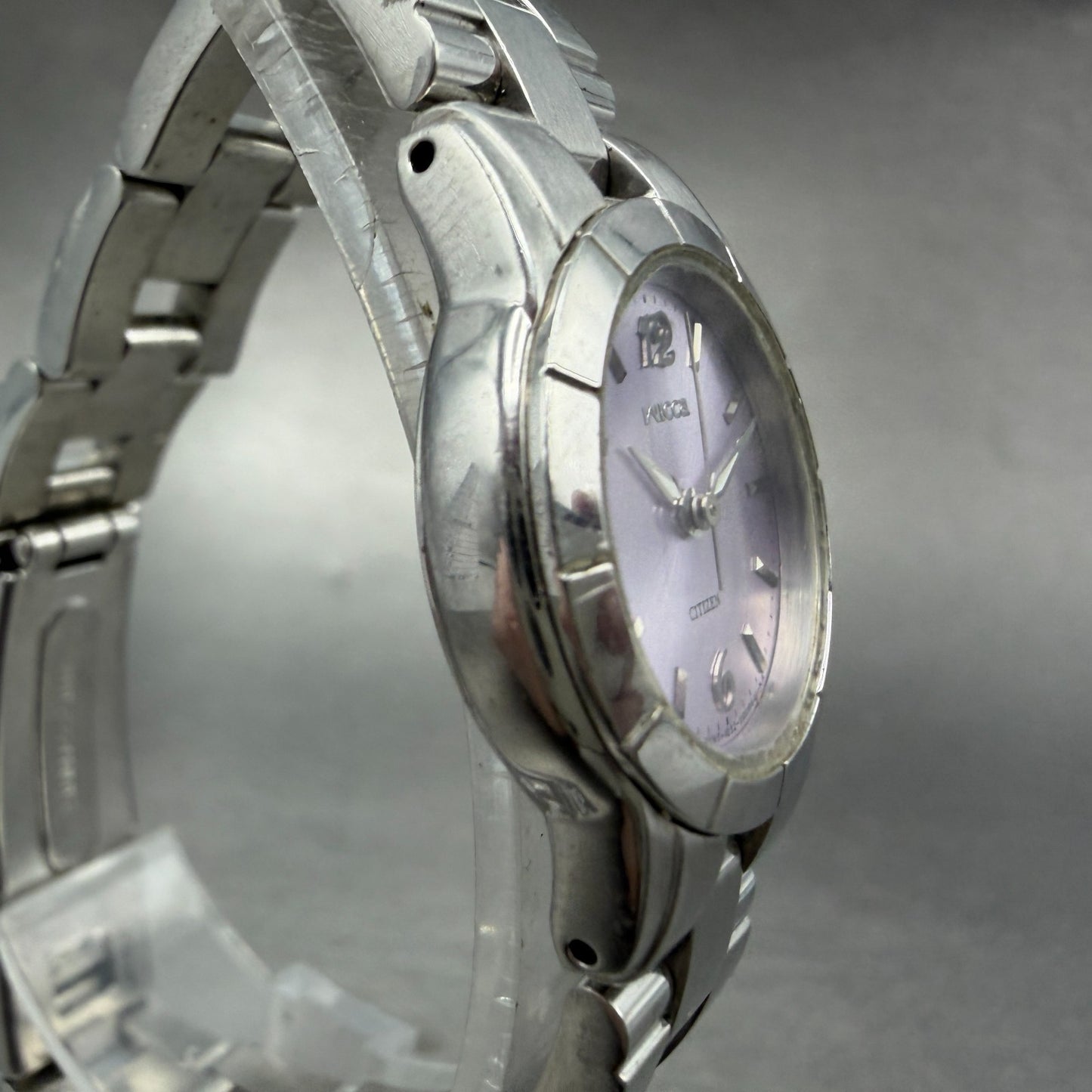 Citizen Wicca Watch Women 24mm Purple Dial Silver Tone 1032-S004951 New Battery3