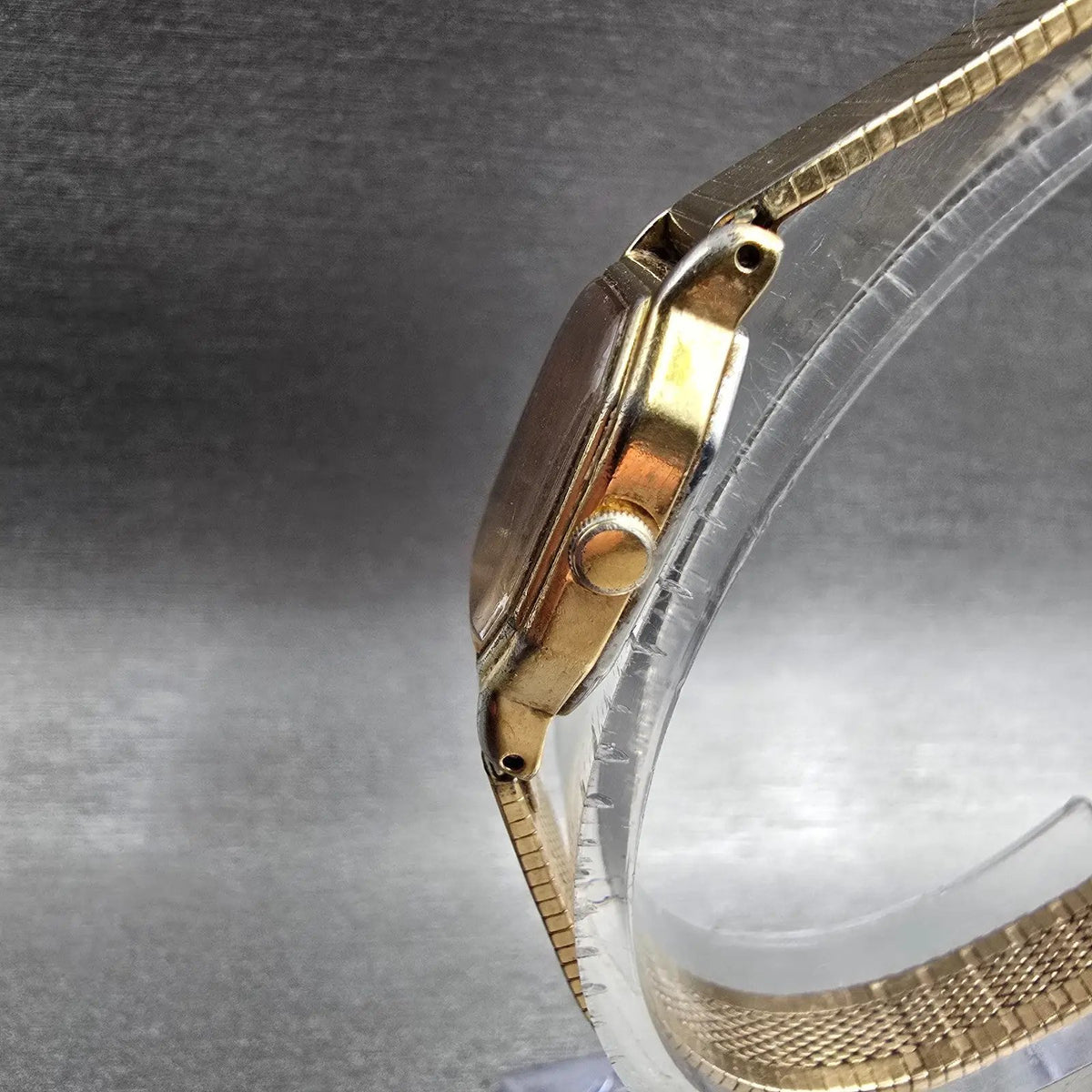 Seiko Watch Women 16mm Gold Dial Gold Tone Octagon 2C20-5760 New Battery JP2