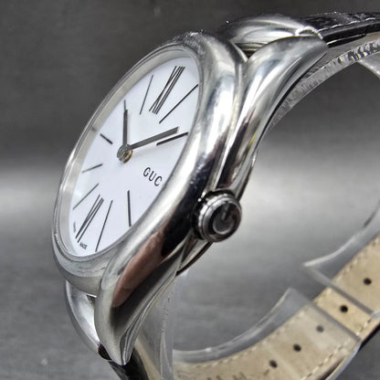 Gucci Horsebit Watch Women 30mm White Dial Steel 140.5 Round New Battery2