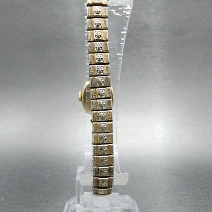 Longines Watch Women 15mm White Dial 10K Gold Filled Oval Cal 14.16 PARTS8