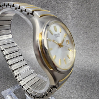 Citizen Watch Men 36mm Silver Dial Two Tone Date Round 2510-S011604 New Battery