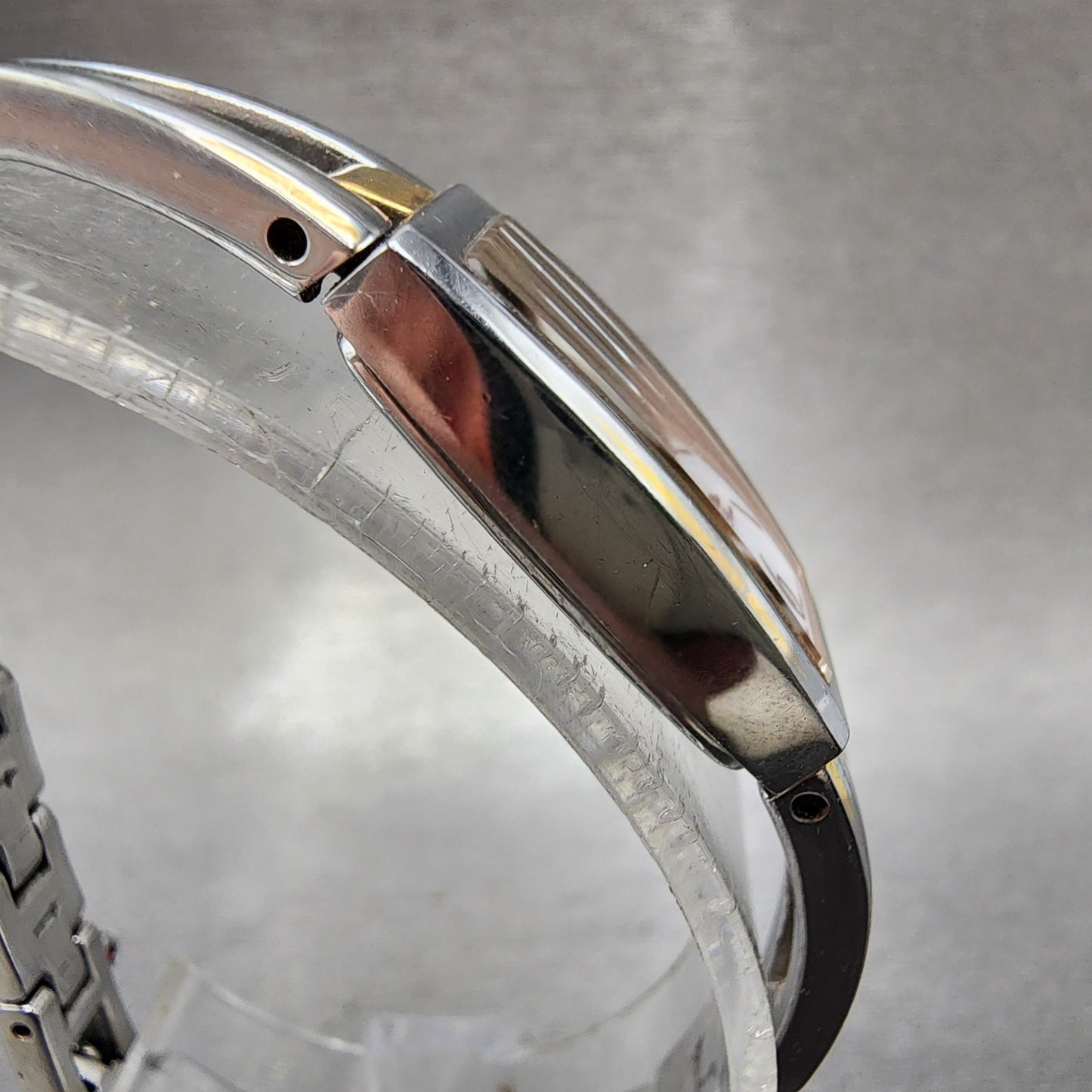 Orient Lady Rose Watch Women 13mm MOP Dial Two Tone Rectangle New Battery3