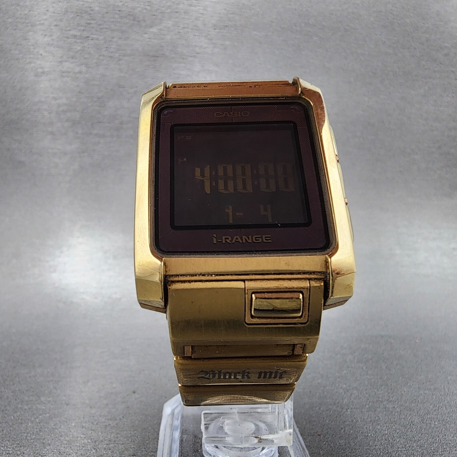 Casio IRW101 I Range Black Mic Watch Men 33mm Digital Gold Tone Rectangle Runs5