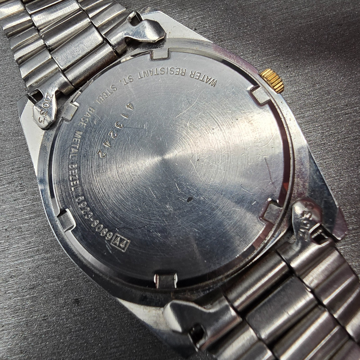 Seiko President Watch Men 35mm Silver Dial Two Tone Daydate 6923-8089 New Batt 610