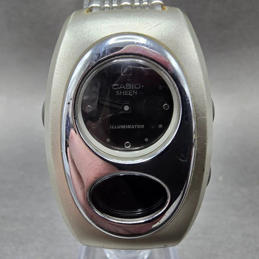 Casio Sheen Watch Women 27mm Silver Alarm Chrono Analog Digital SHN-109 New Batt0