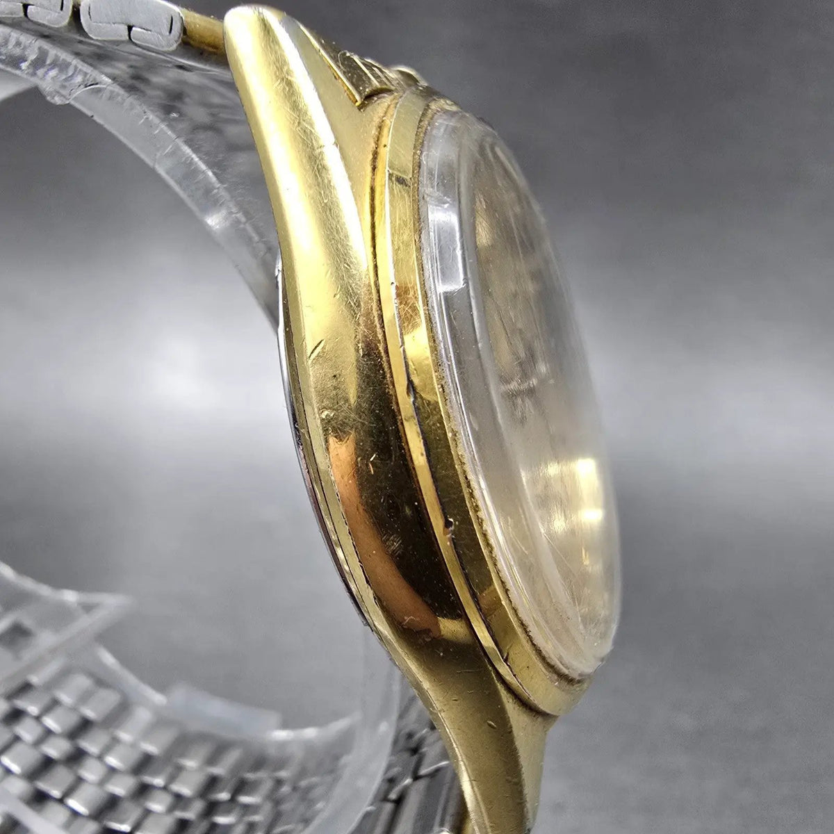 Seiko SQ Watch Men 34mm Gold Dial Gold Daydate 5H23 Movement 5H23-7009 JP PARTS4