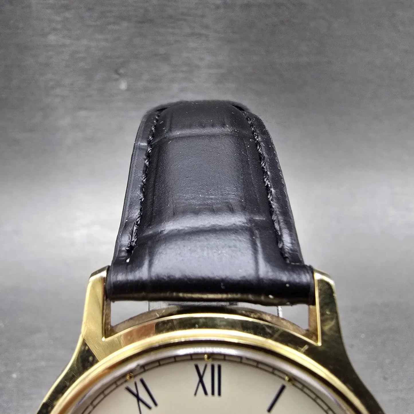 Seiko Solar Watch Men 38mm Cream Dial Gold Tone V115-0BE0 Runs Roman Numerals4