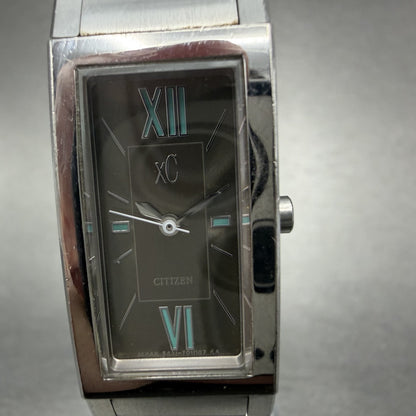Citizen XC Tank Watch Men 16mm Gray Dial Silver Tone Rectangle 5431-T003982 Runs1