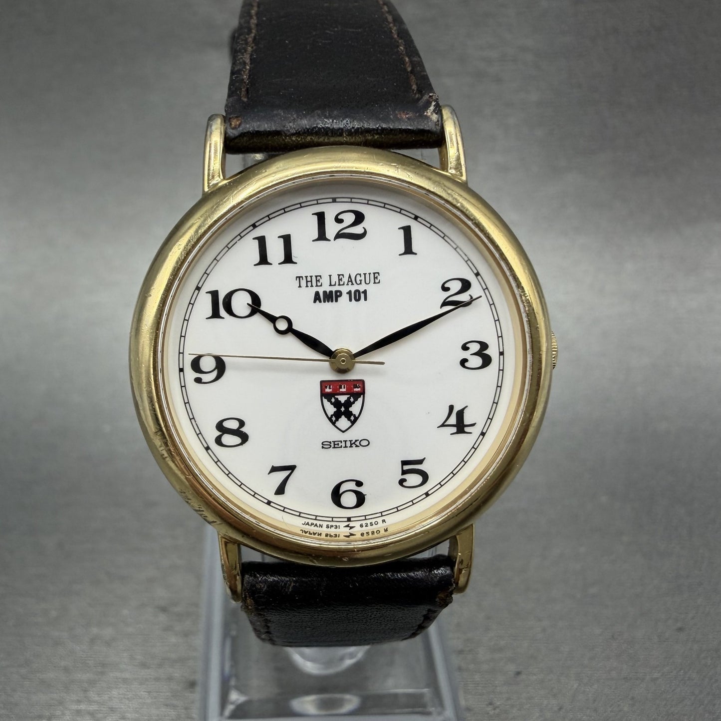 Seiko The League AMP 101 Watch Men 31mm White Dial Gold Tone 5p316190 New Batt0
