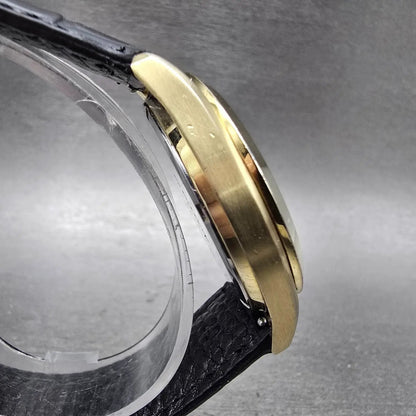 Seiko Solar Watch Men 37mm Champagne Dial Gold Tone Daydate Round V158-0AB0 Runs3