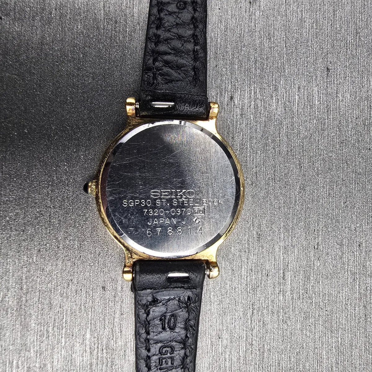 Seiko Exceline Watch Women 23mm Champagne Dial Gold Tone Round 7320-0370 New Bat10