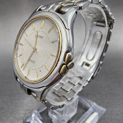 Seiko Dolce Watch Men 33mm Gray Dial Two Tone Round 8J41-6140 PARTS