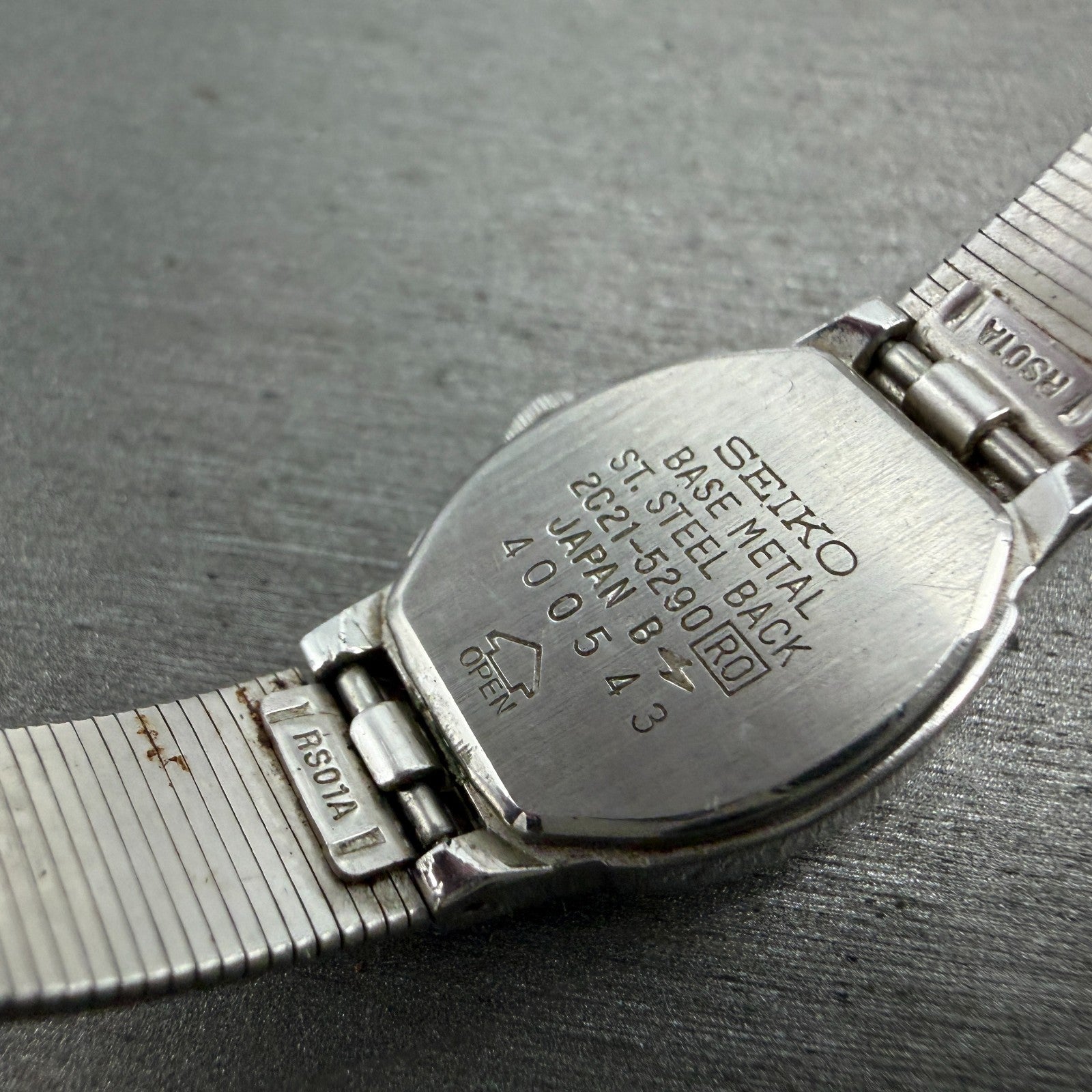 Seiko Watch Women 16mm Silver Dial Silver Tone Rectangle 2C21-5290 New Battery9