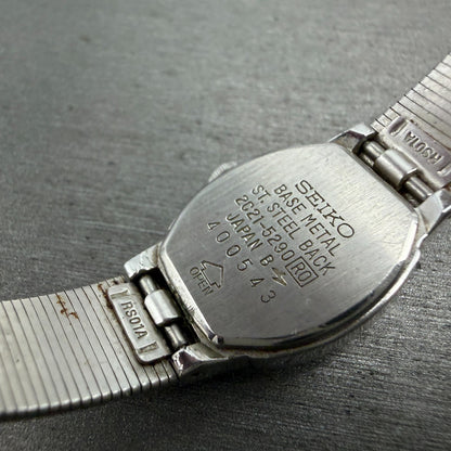 Seiko Watch Women 16mm Silver Dial Silver Tone Rectangle 2C21-5290 New Battery9