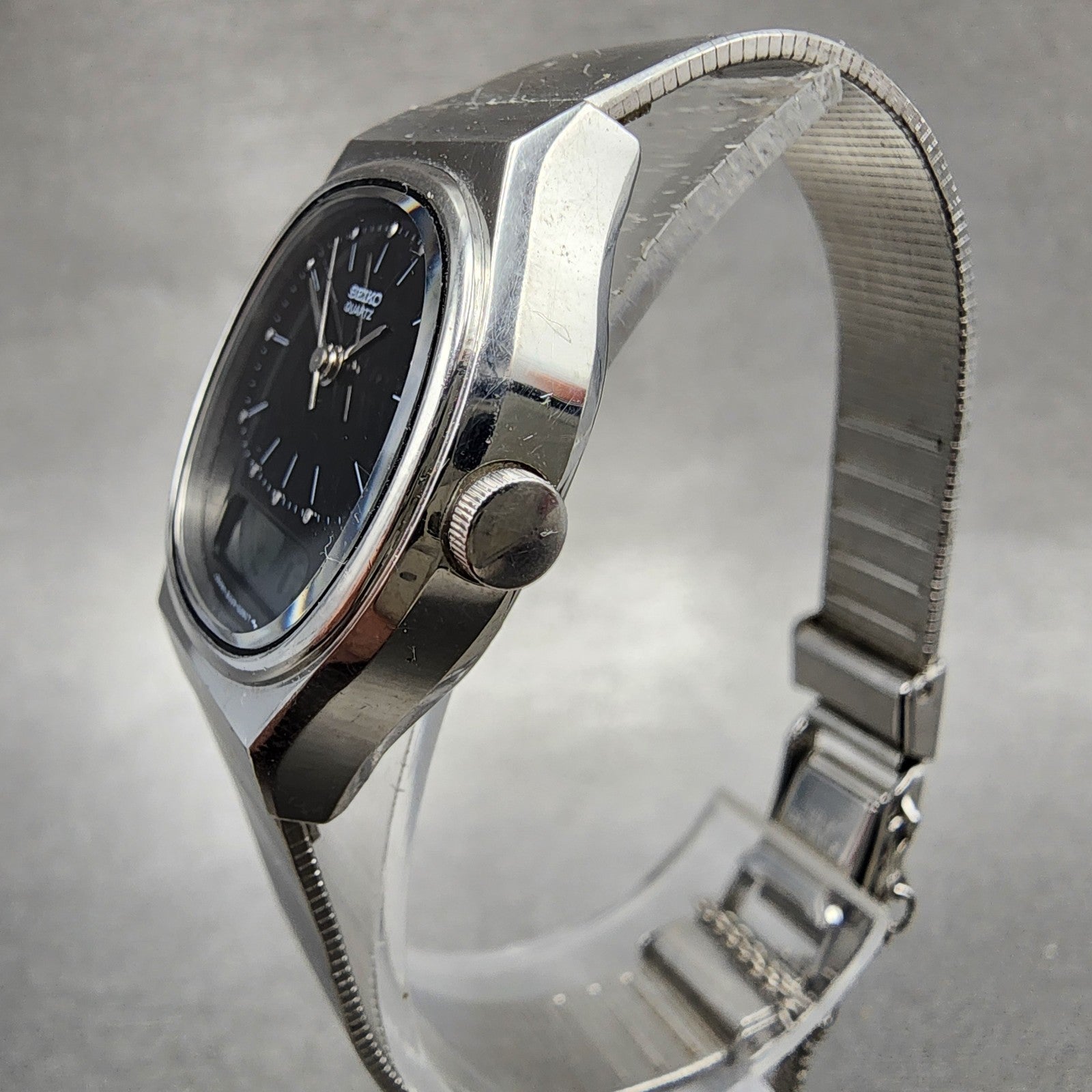 Seiko Analog Digital Watch Women 24mm Black Dial Steel E0295200 PARTS3