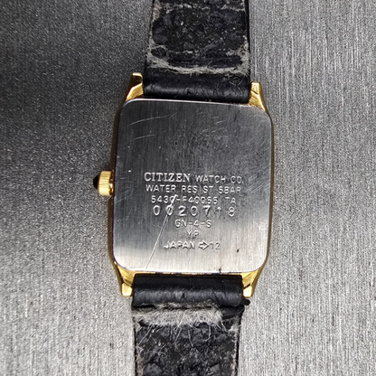Citizen Forma Watch Women 20mm Gold Dial Gold Tone Rectangle 5430-F40055 New Bat10