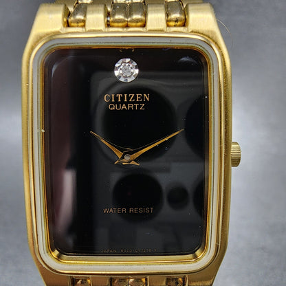 Citizen Tank Watch Men 24mm Black Dial Gold Tone Rectangle 6020G05106 PARTS2