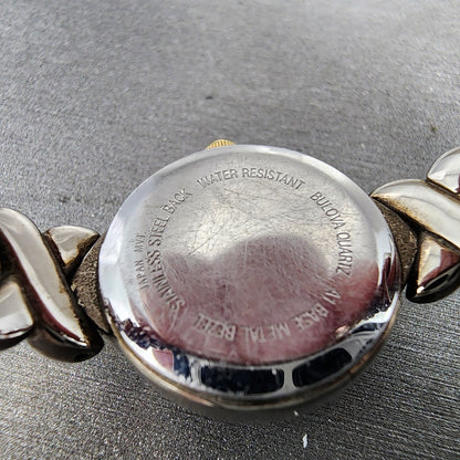 Bulova Watch Women 19mm White Dial Two Tone Round 98124 New Battery9