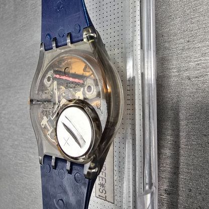 Swatch Tailleur Watch Men 34mm Gold Dial Gray Case Round GM109 New Battery NOS11