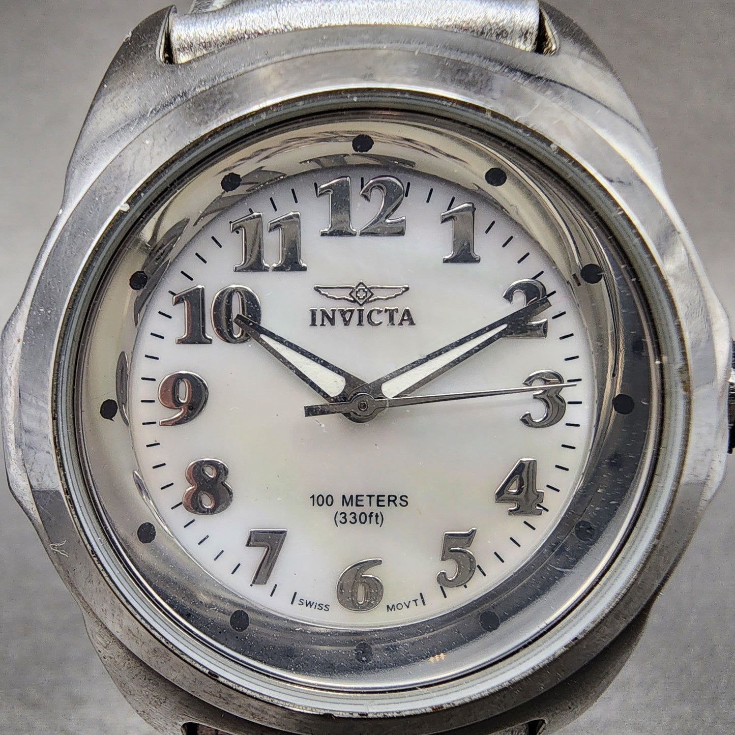 Invicta Watch Women 27mm MOP Dial Silver Tone Round 5067 New Battery1