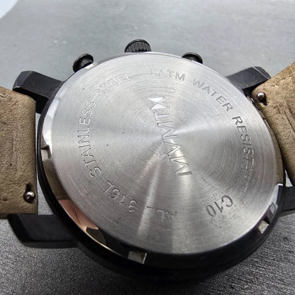MVMT Chronograph MC02 Watch Men 45mm Black Dial Black Tone Date Round New Batt9