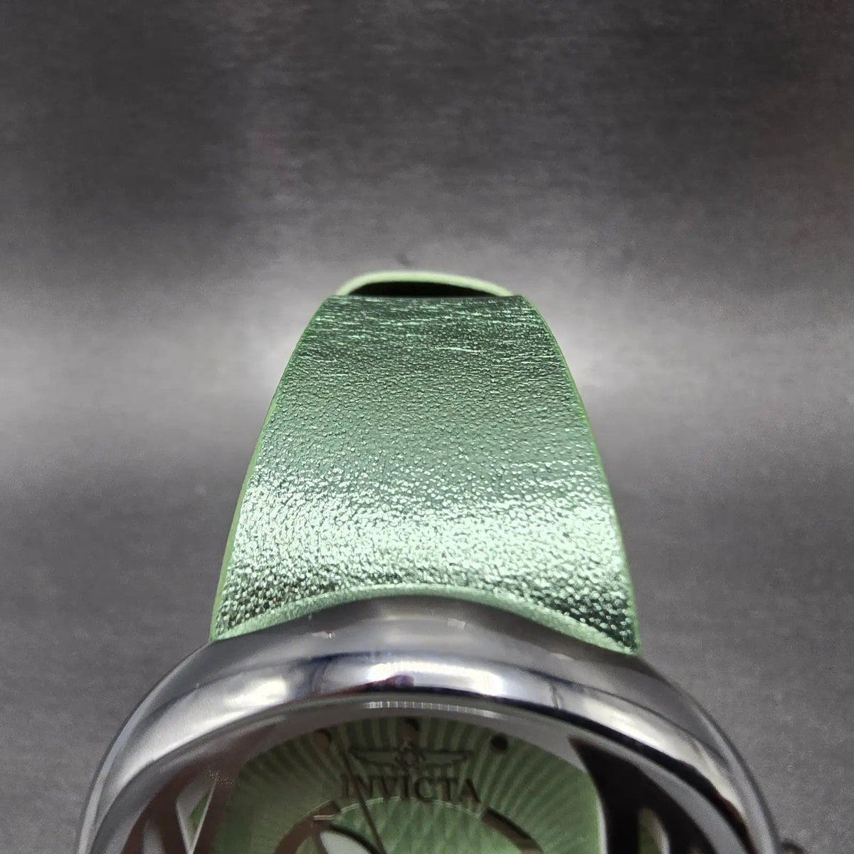 Invicta Watch Women 34mm Green Dial Steel Oval 3208 New Battery Swiss Leather4