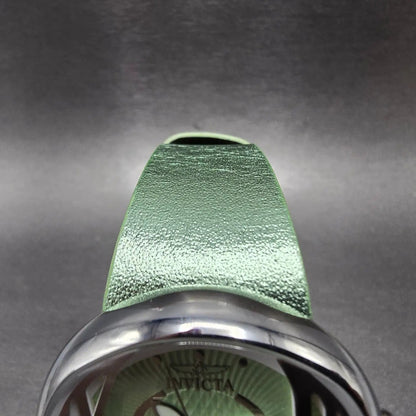 Invicta Watch Women 34mm Green Dial Steel Oval 3208 New Battery Swiss Leather4