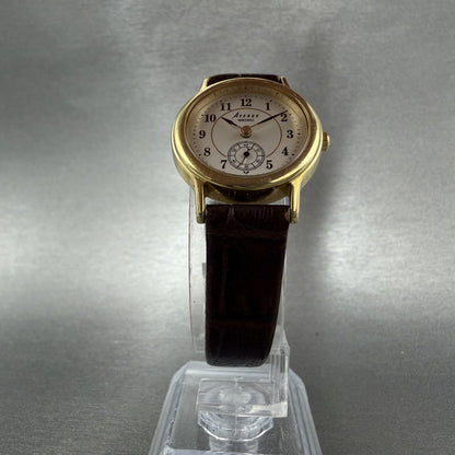 Seiko Avenue Watch Women 23mm Silver Dial Gold Tone Round 2K22-0080 New Battery5