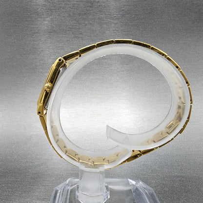 Seiko Watch Women 13mm Gold Dial Gold Tone Rectangle 2E207479 New Battery6