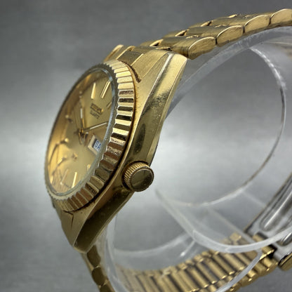 Seiko SQ Watch Women 24mm Champagne Dial Gold Tone Daydate 3e230a69 New Battery2