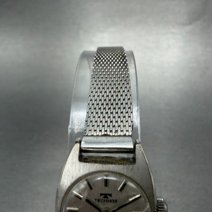 Technos Star lady Watch Women 19mm Silver Dial Steel Manual Wind Mesh Manual4