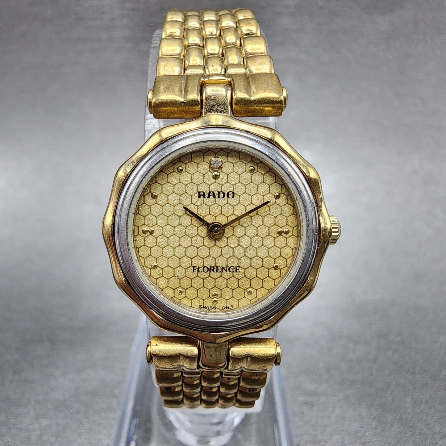 Rado Florence Watch Women 23mm Gold Dial Gold Tone Round 133.3661.2 PARTS0