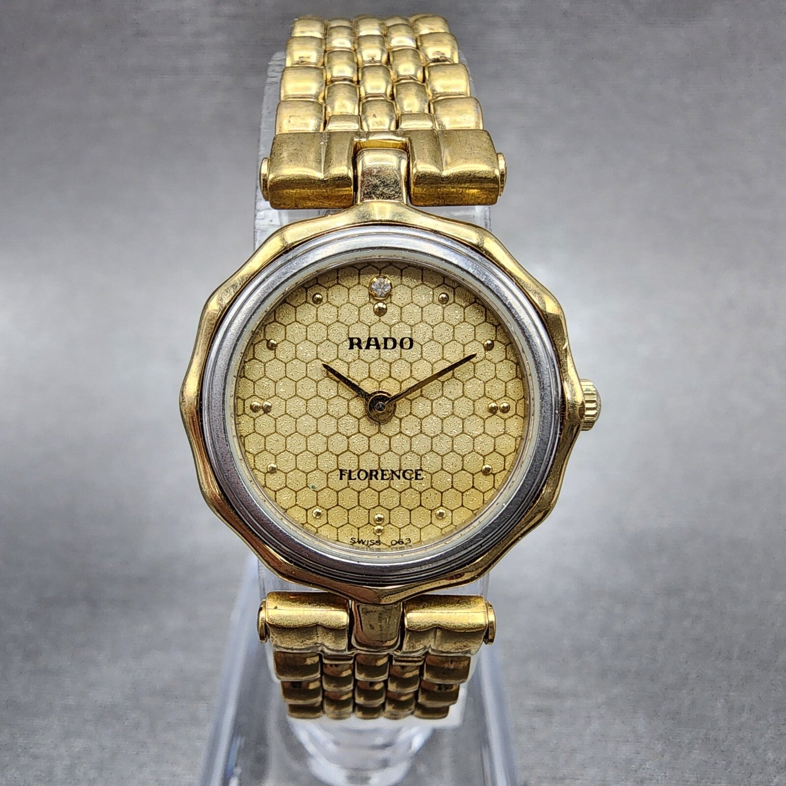 Rado Florence Watch Women 23mm Gold Dial Gold Tone Round 133.3661.2 PARTS0