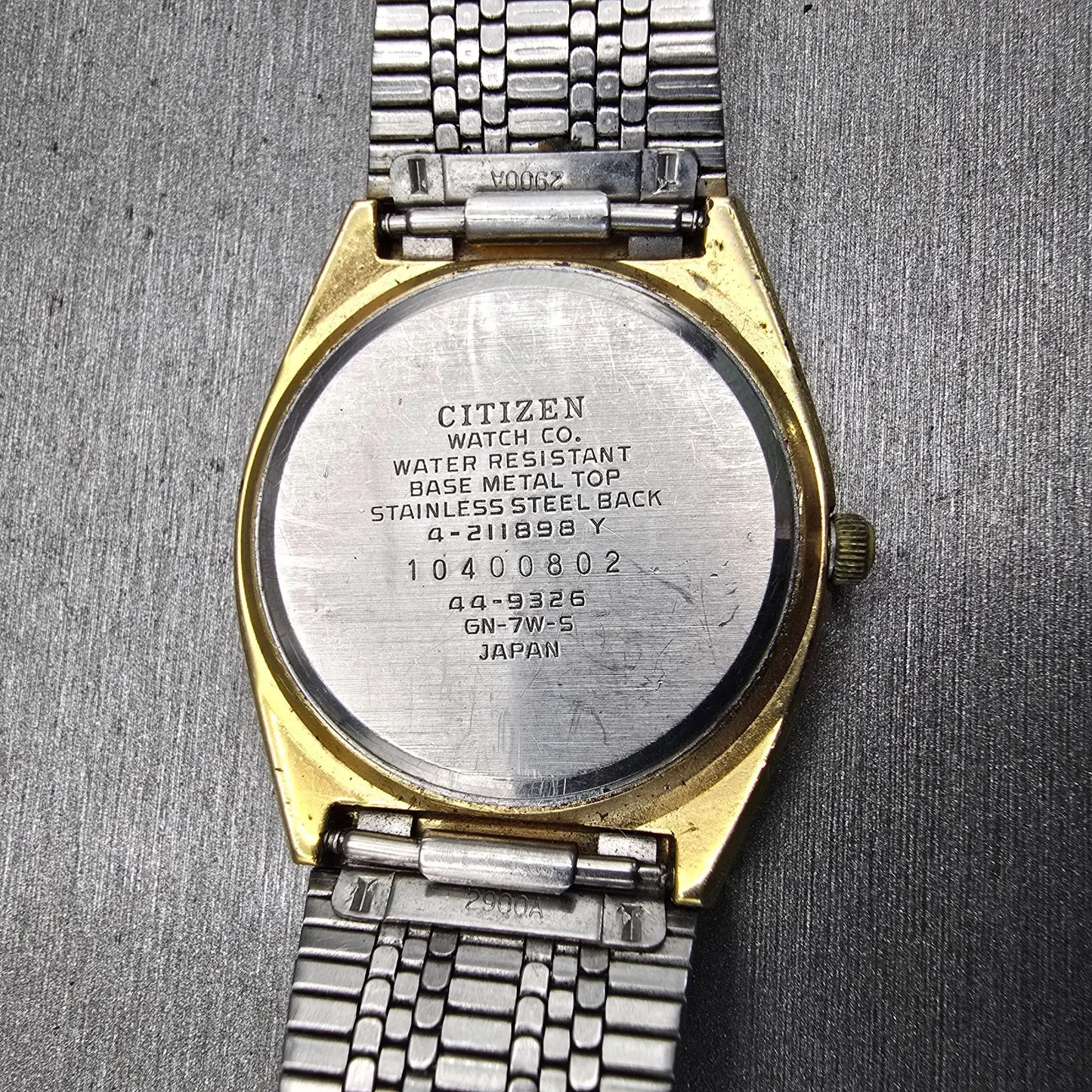 Citizen CQ Watch Men 34mm Champagne Dial Gold Tone Daydate 4-211898 New Battery10