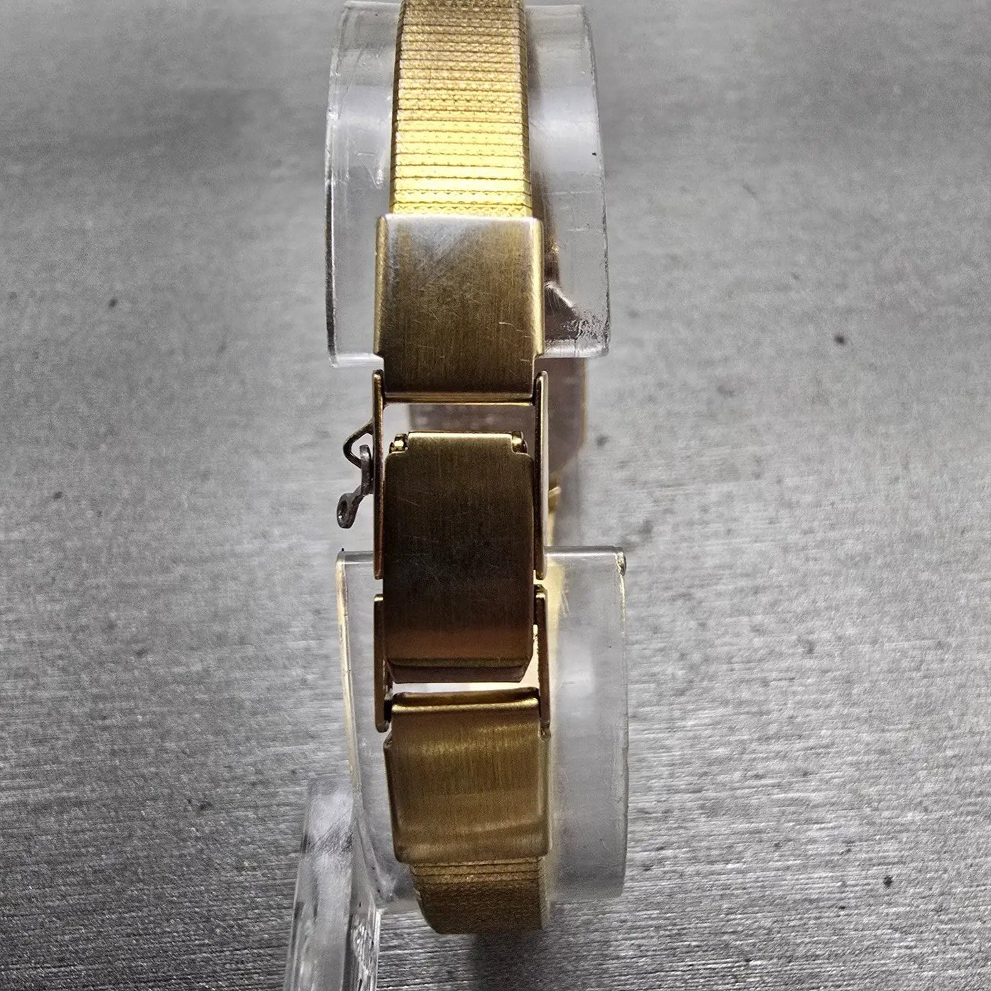 Seiko Watch Women 17mm Gold Dial Gold Tone Octagon 4N00-5139 New Battery VTG7