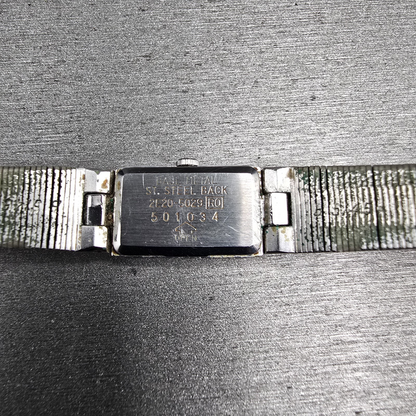Seiko Watch Women 12mm Silver Dial Silver Rectangle 2E20-5029 New Battery VTG J111