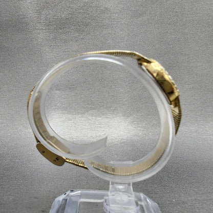 Waltham Watch Women 18mm Champagne Dial Gold Tone Oval 6L32 New Battery Hearts8
