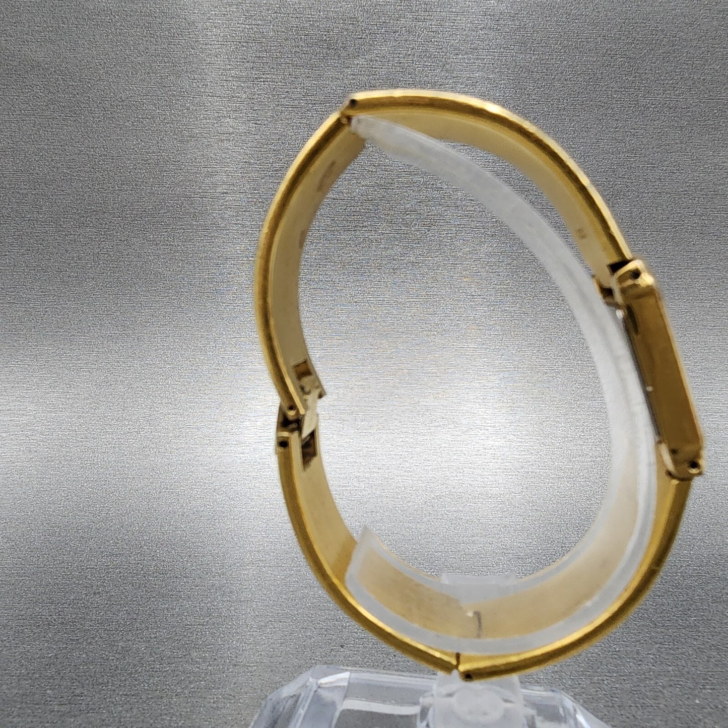 Seiko Tank Watch Women 15mm White Dial Gold Tone Rectangle 1F205K19 PARTS9
