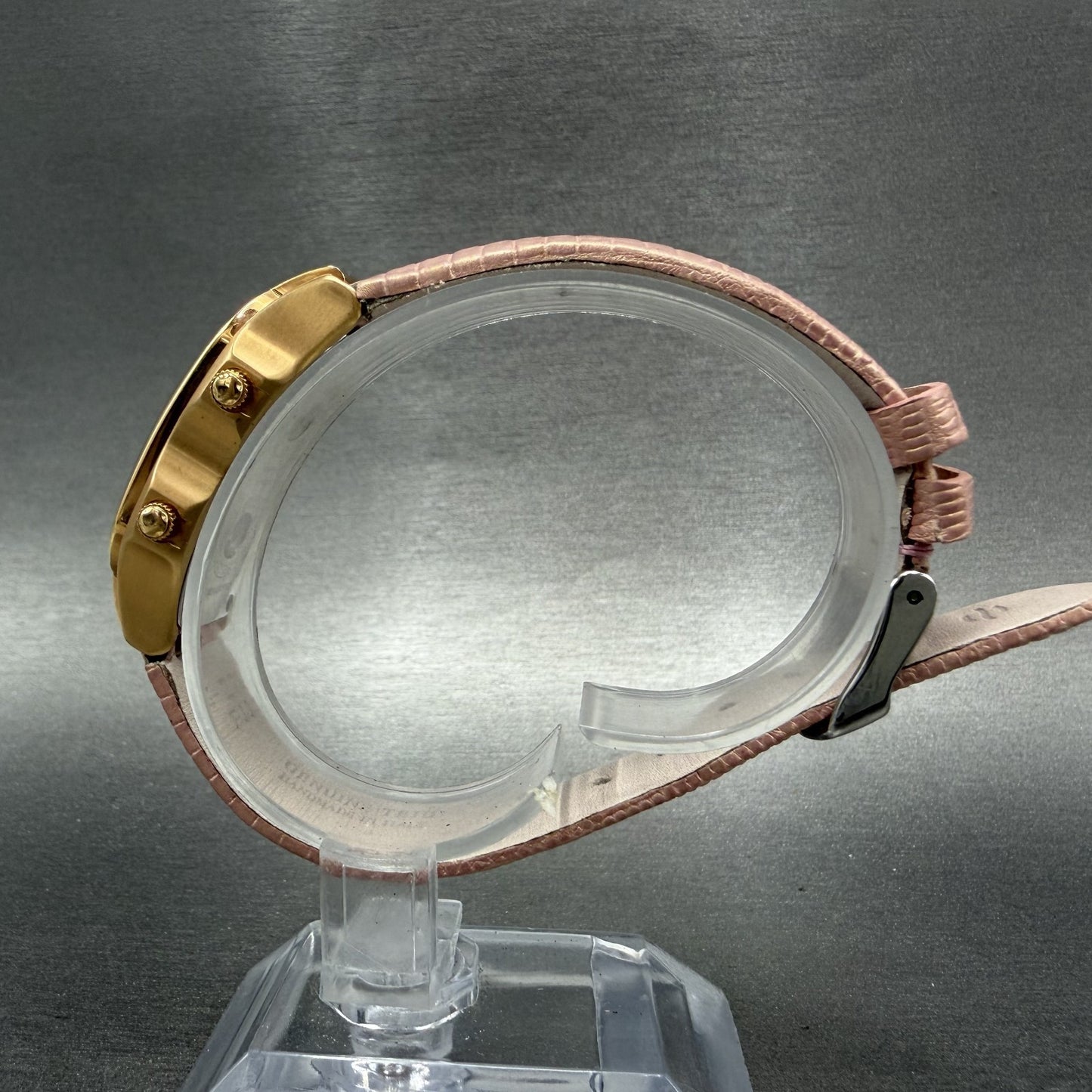 Philip Stein Teslar Dual Time Watch Women 19mm MOP Dial Rose Gold Tone New Batt6