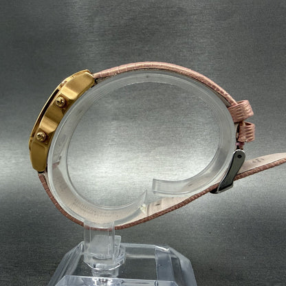 Philip Stein Teslar Dual Time Watch Women 19mm MOP Dial Rose Gold Tone New Batt6