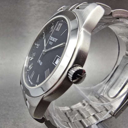Tissot PR 50 Watch Men 36mm Black Dial Silver Tone Date J376/476 New Battery3