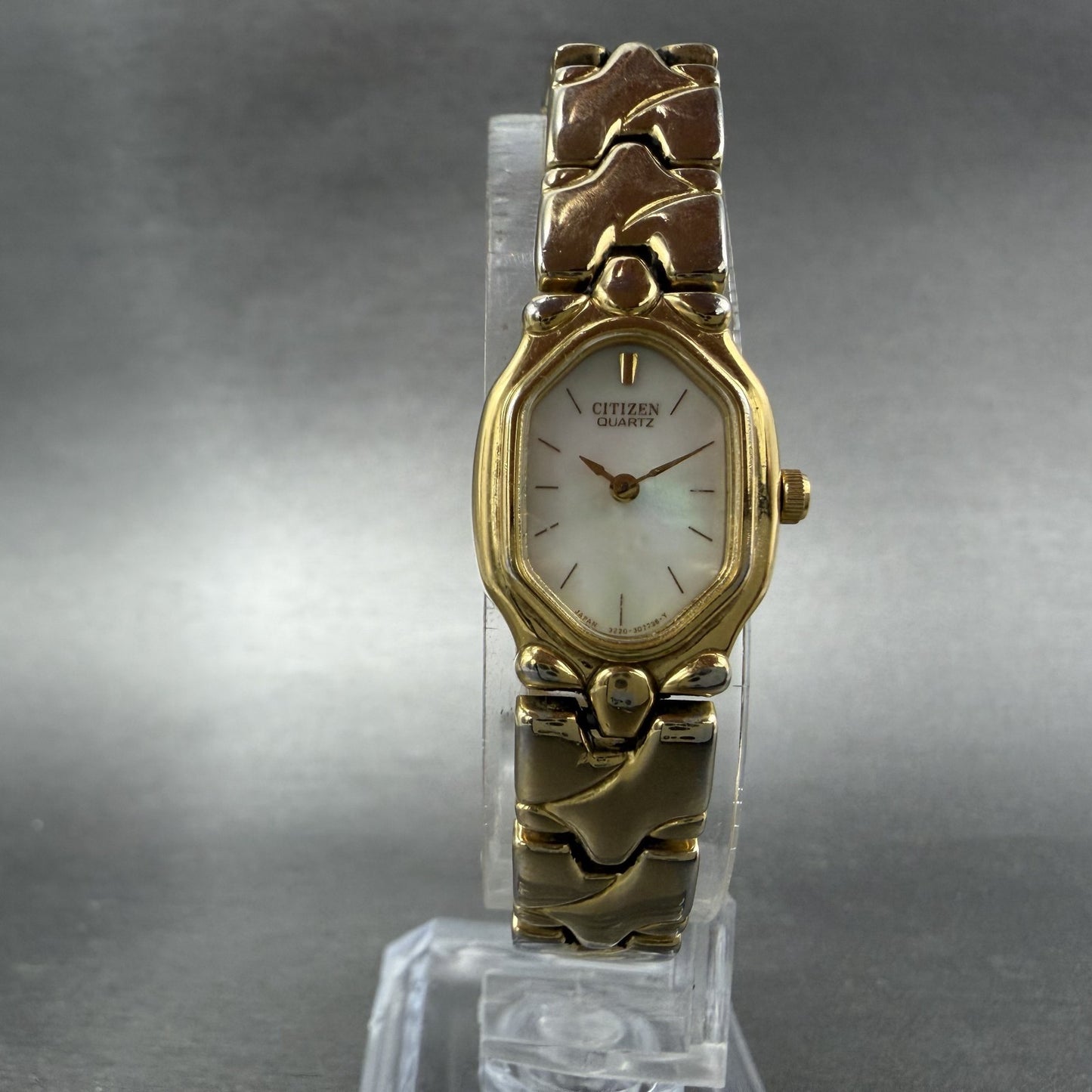 Citizen Watch Women 17mm MOP Dial Gold Tone Hexagon 3220-326130 New Battery ABDC5